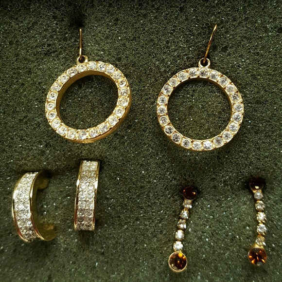 CRYSTAL EARRINGS trio set - Picture 7 of 9